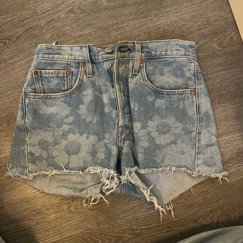 Levi's Blue Floral Jean Shorts